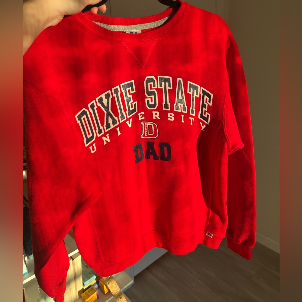 Red College sweatshirt
